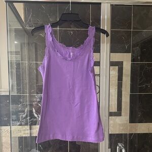Apt. 9 Lavender Lace Trim Tank Top